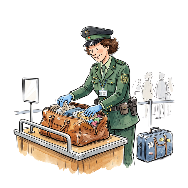 Free customs security checkpoint illustration