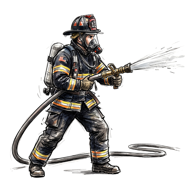 Feuerwehrmann, Schlauch, Natur, Wasser