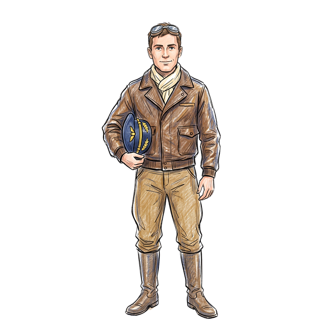 Free aviator pilot leather jacket illustration