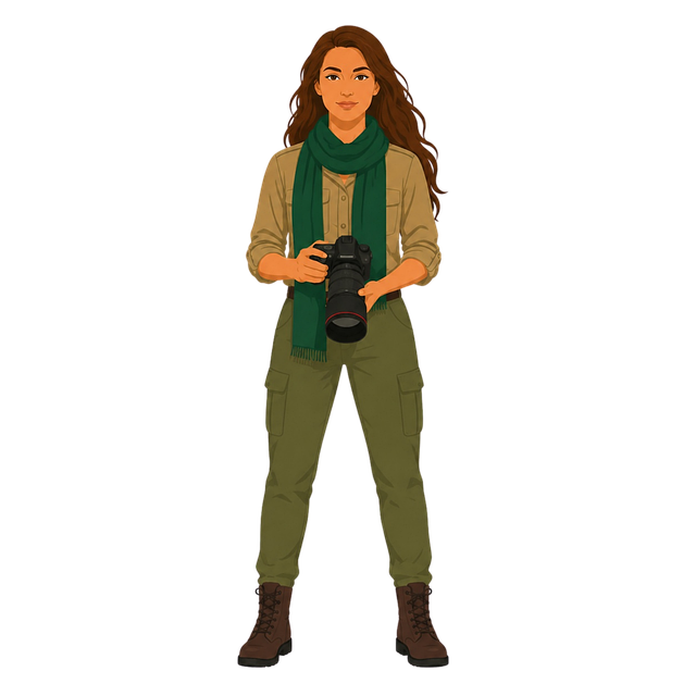 Free female photographer nature photography telephoto lens vector