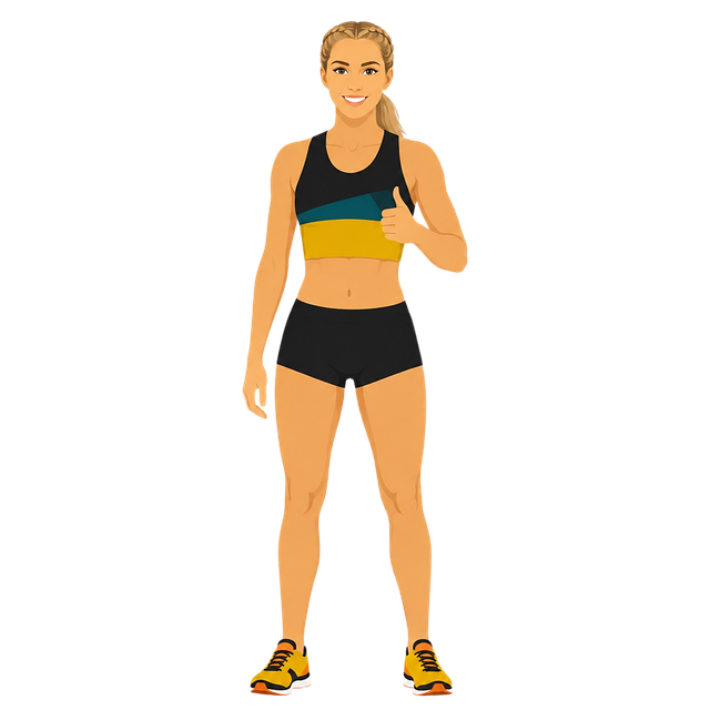 Free woman athlete thumbs up vector