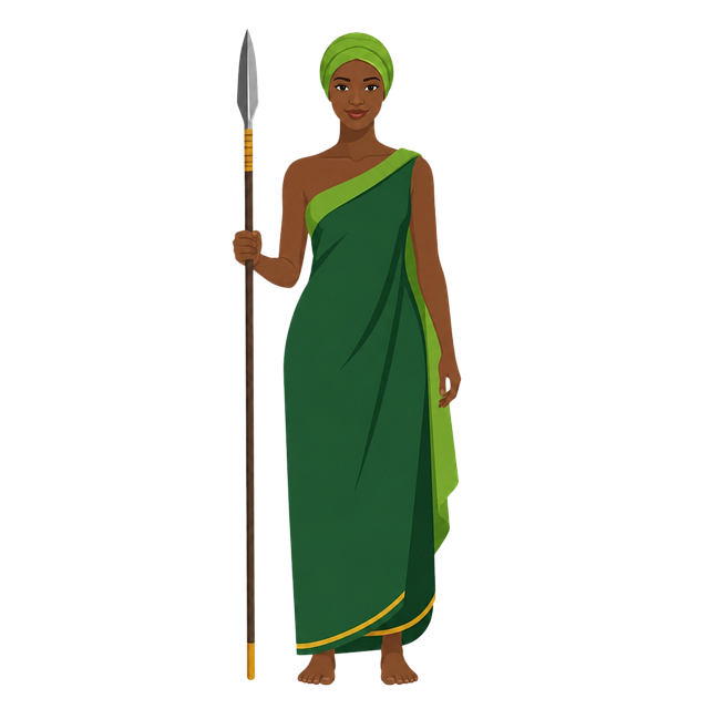 Free woman spear warrior vector