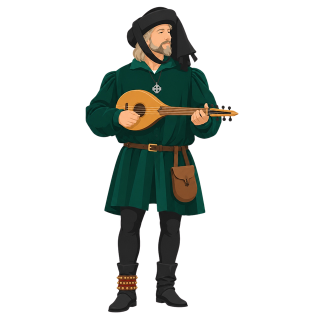 Free lute player renaissance musician historical musician illustration