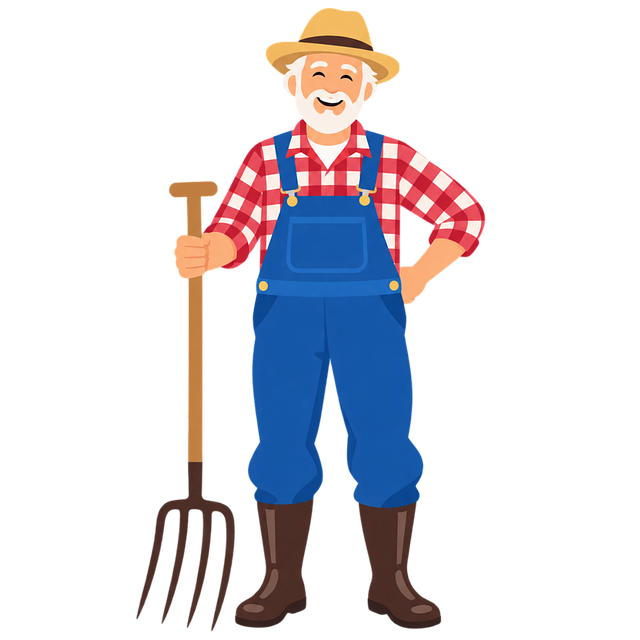 Free Elderly Farmer vector and picture