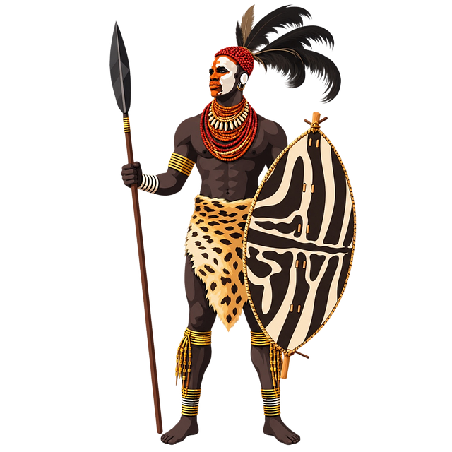 Free traditional warrior spear decorated shield vector