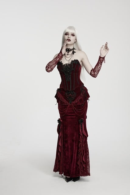 Vampir, Gotisch, Rot, Korsett, Steampunk