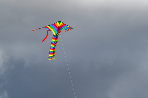 Drachen, Regenbogenfarben, Sommer, Wind