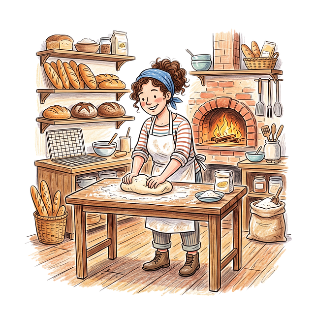 Free baker flour dough illustration