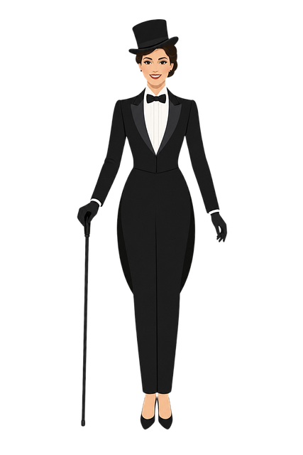 Free elegant woman woman in tuxedo vintage fashion vector