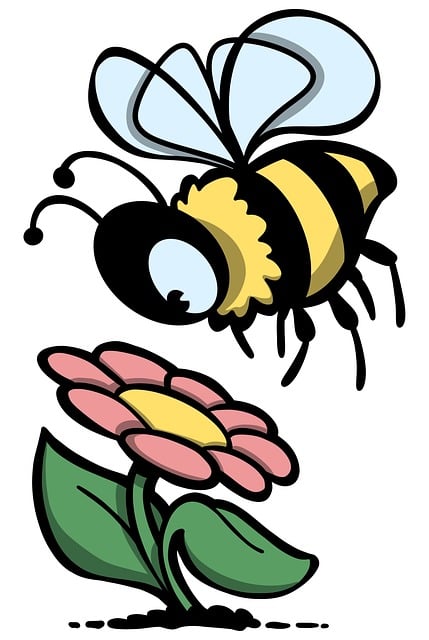 Free Bee Flower illustration and picture