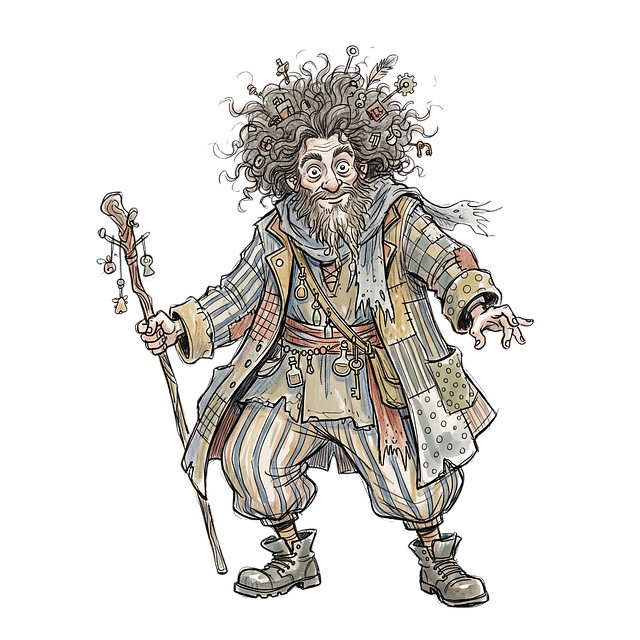 Free character fantasy merchant illustration