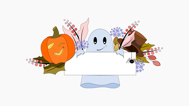 Halloween, Spøgelse, Græskar, Edderkop
