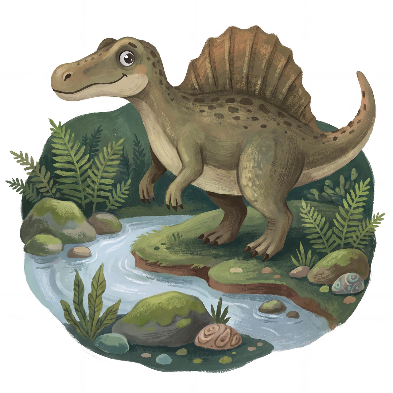 Free spinosaurus cute dinosaur children illustration illustration