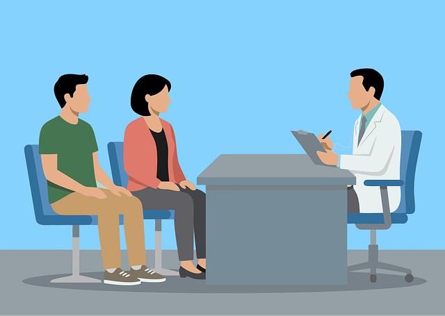 Free doctor patient consultation illustration