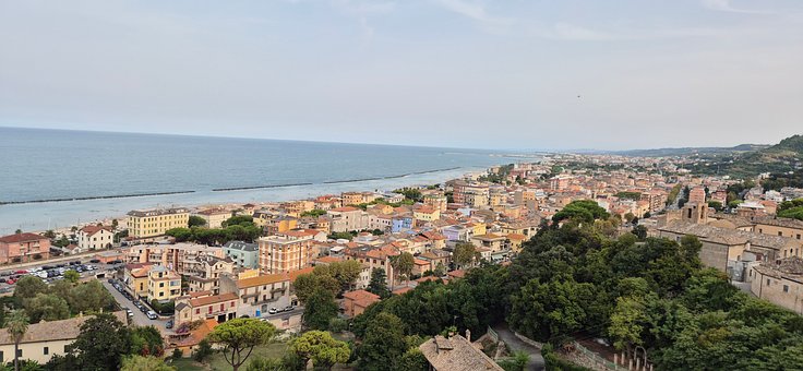 Küste, Stadt, Strand, Architektur, Meer
