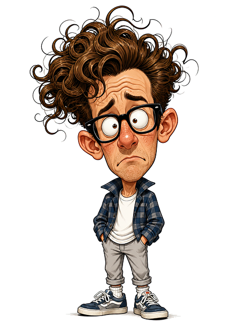 Caricatura, Hombre, Gafas