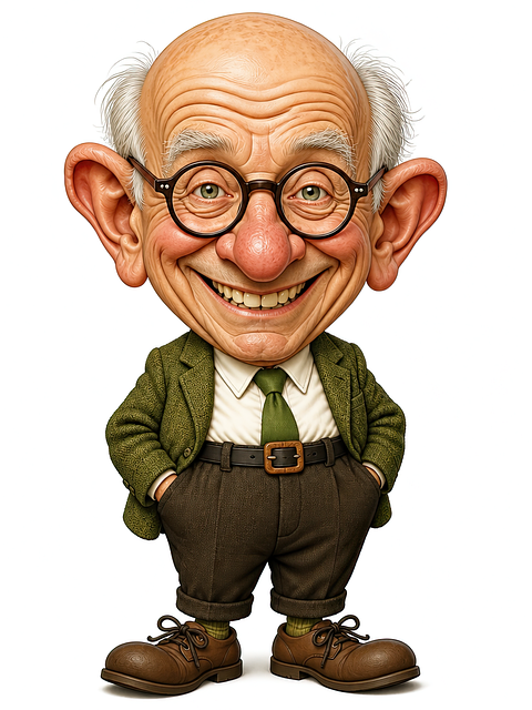 Caricatura, Hombre Mayor, Gafas