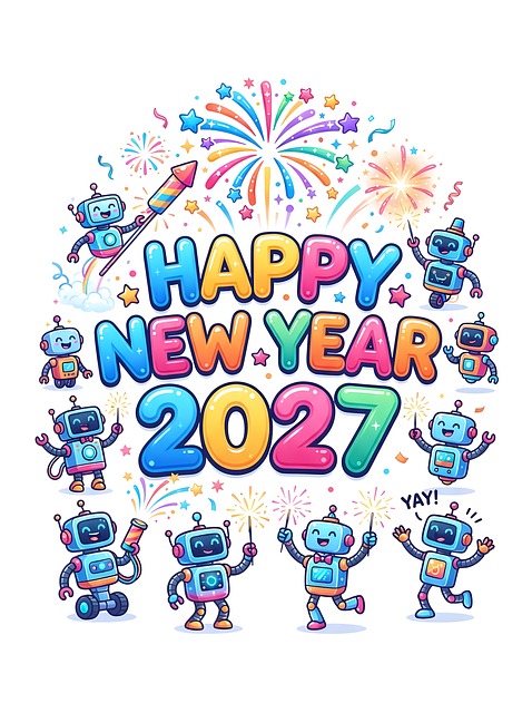 Free Happy New Year Robot illustration and picture