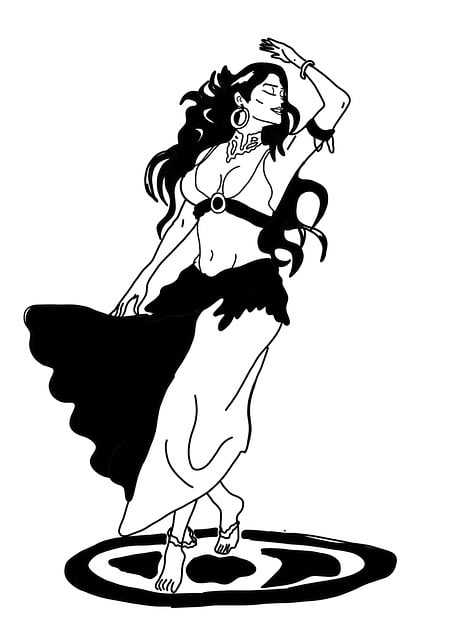 Free dance ballerina oriental dance illustration