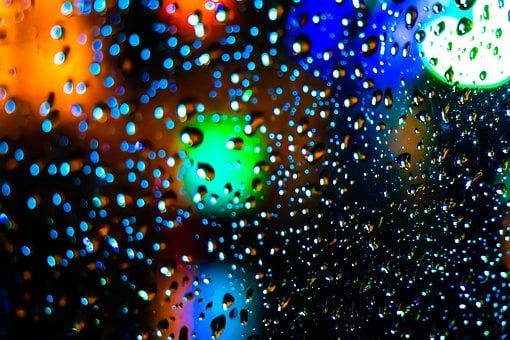Free Raindrops Colorful Lights photo and picture
