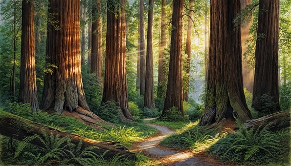 Nationalpark, Redwood-Wald, Wald, Abend