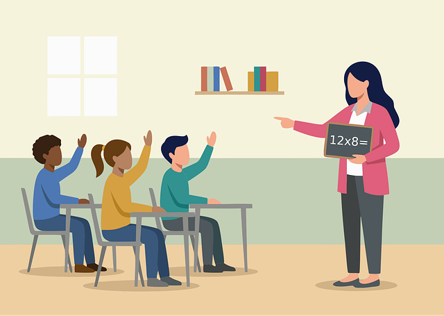 Free teacher classroom students vector