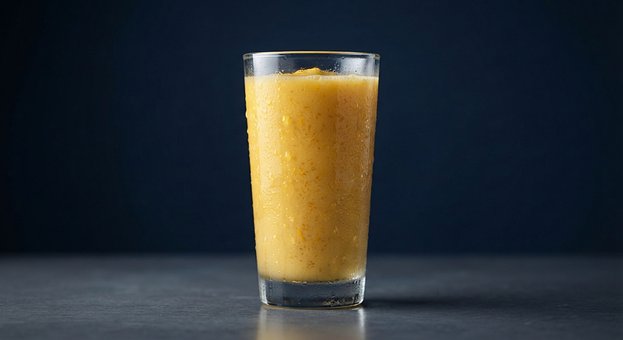 Mango Smoothie, Drik, Kold, Glas