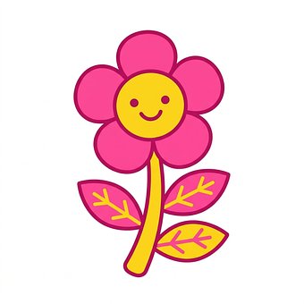 Blomst, Smil, Søt, Tegneserie, Ikon, Vår