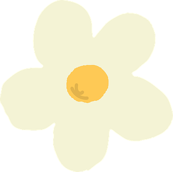 Flor De Desenho Animado, Centro Amarelo