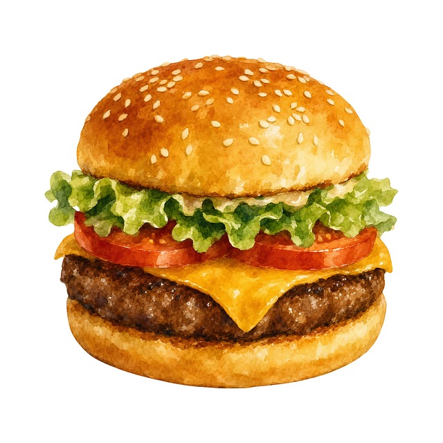 Burger, Sandwich, Cheddarkäse