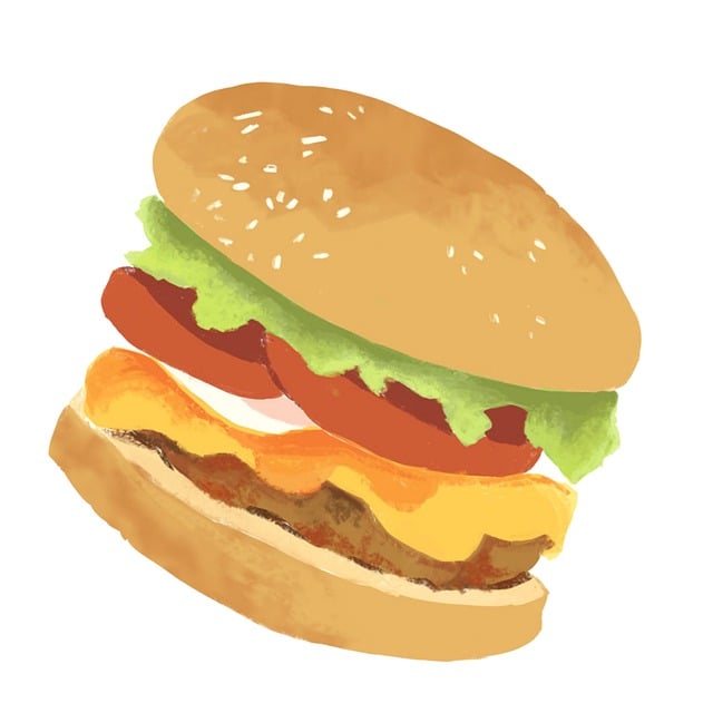 Free burger hamburger cheese illustration