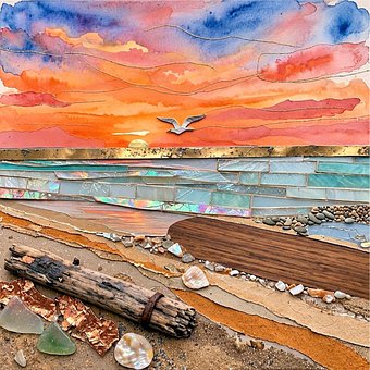 Free Beach Collage illustration and picture