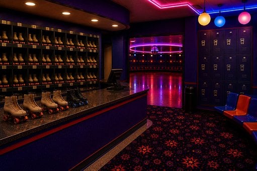 Free Roller Rink Retro Aesthetic illustration and picture