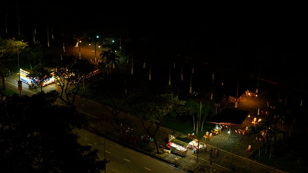 Natt, Vietnam, Park, Marked, Mat, Boder