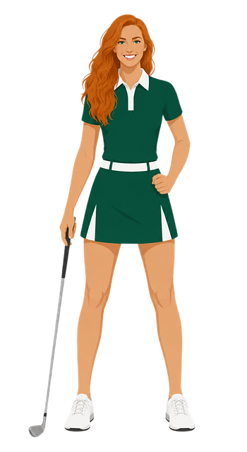 Free golf female golfer golf club vector