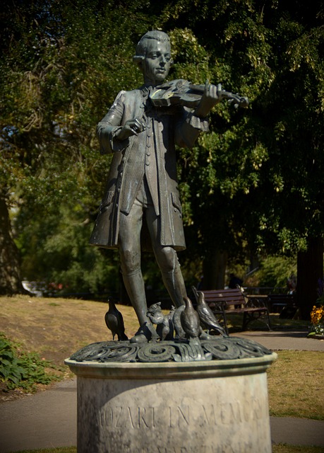 Statue, Geiger, Historische Figur, Park
