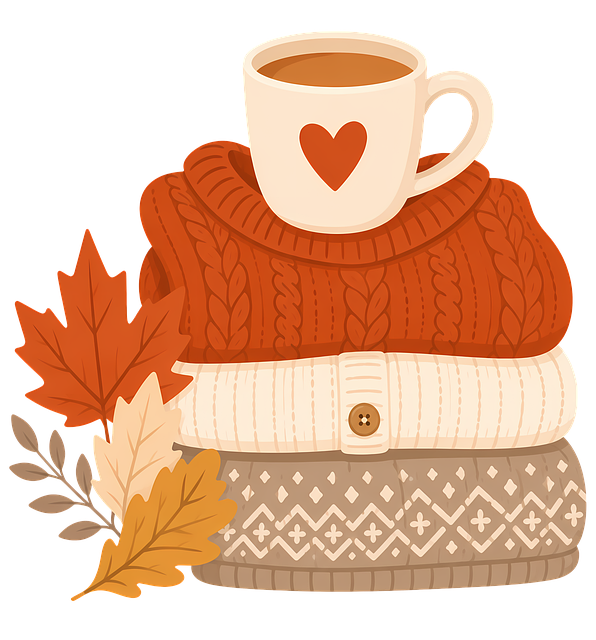 Free autumn sweaters knitted sweaters mug illustration