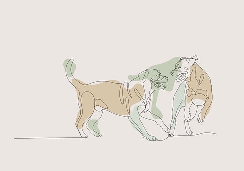Free Dogs Playing illustration and picture
