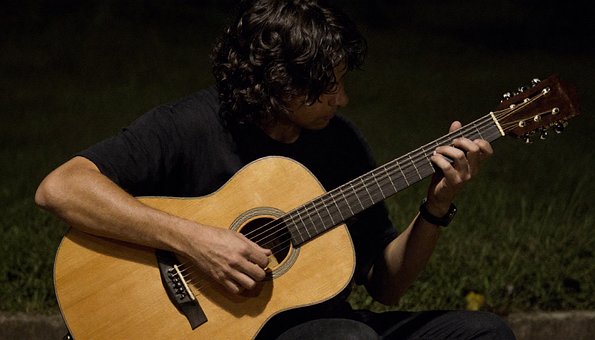 Gitar, Akustisk Gitar, Musikk, Natt