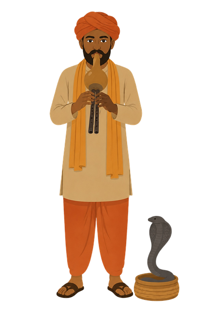 Free snake charmer cobra pungi vector