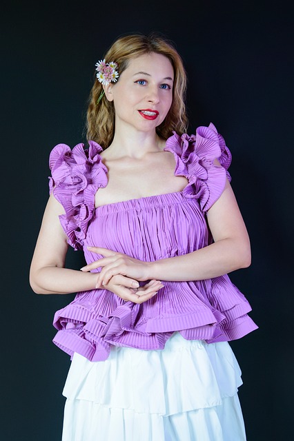 Free Purple Blouse Flower In Hair photo and picture