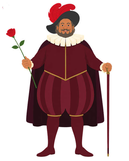 Free renaissance courtier historical costume feathered hat illustration