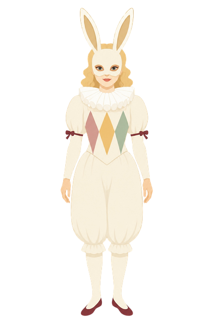 Free harlequin rabbit mask masquerade costume vector