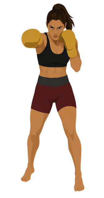 Free boxer woman yellow gloves vector