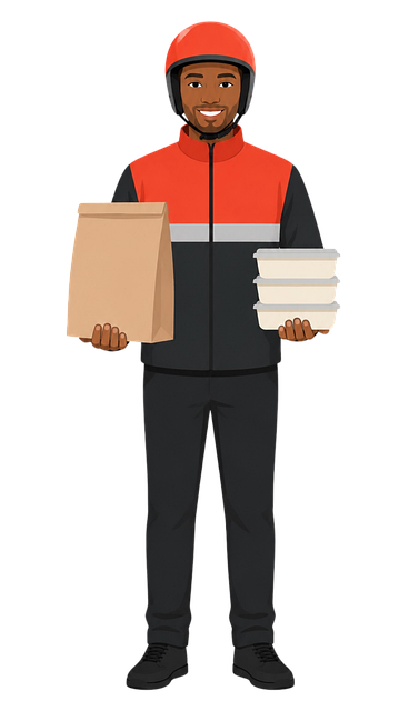 Free courier food delivery paper bag vector