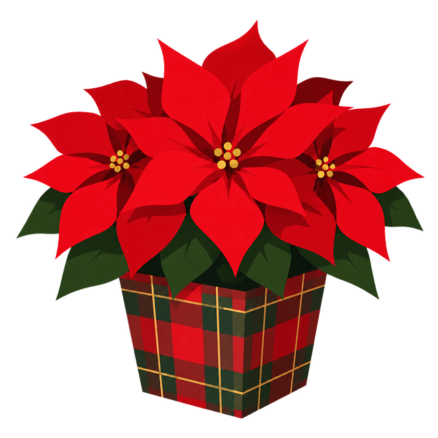 Free poinsettia christmas decoration red flower vector