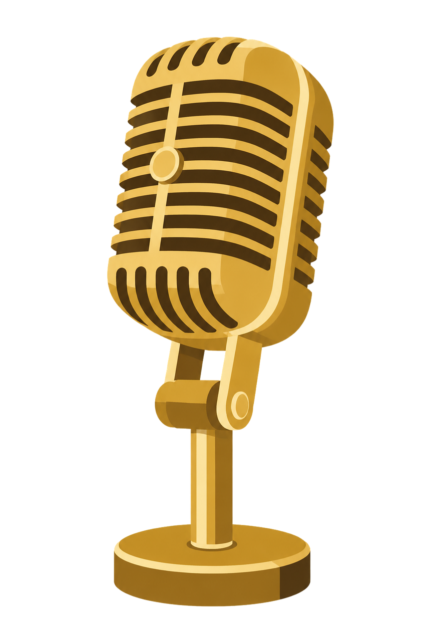 Free vintage microphone golden illustration