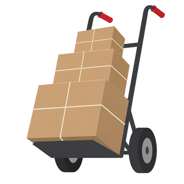 Free hand truck cardboard boxes stacked boxes vector