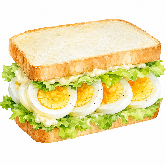 Free eggs lettuce sandwich illustration