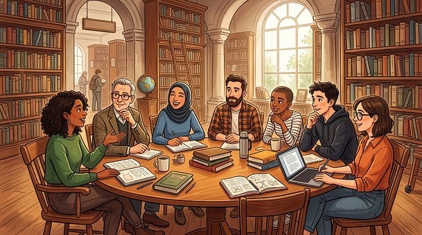 Free Library Study illustration and picture